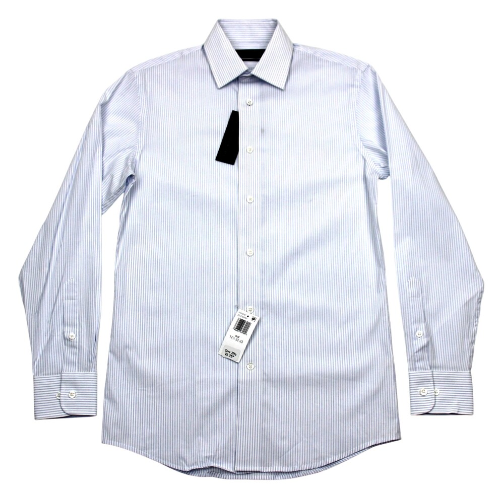 Men's Store Bloomingdale's Dress Shirt Mens 14.5 32/33 Blue Stretch Long Sleeve